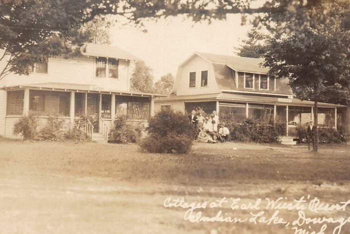 Dowagiac Michigan Rppc Postcard C1910 Cottages Earl Weists Resort (newer photo)